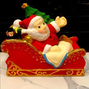 Papier Mâché Santa Claus in Sleigh